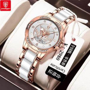 POEDAGAR waterproof watch for women korean style sale original elegant ceramic steel strap diamond swan design dial quartz watch