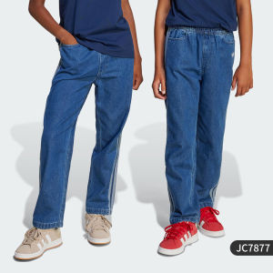 Quần jeans trẻ em adidas Trefoil ống đứng dáng rộng JC7877
