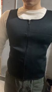 Dresslily Shapewear for Men Plus Size Gym Workout Weightlifting Exercise Compression Vest to Build Abs Zipper Convenience