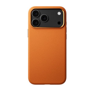 Real leather inner fiber plush skin feeling integrated AI button full package anti drop protective case for iPhone 17 Pro Max