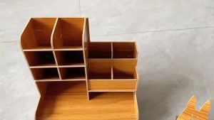 SIMPLE.Jจุขนาดใ ถือปากกากล่องเก็บที่มีควา ชั้นเครื่องเขียน อียงแบบมัลติฟังก์ชั่น ผู้ถือปากกานอร์ดิก คอนโดปากกาDIY Desk Organizer Wooden