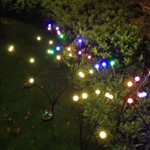 Vimite 6/8/10 LED Solar LED Flowering Bushes And Grasses Garden Light Outdoor Waterproof Color Changing Firefly Swaying Light for House Lawn Garden Decor Solar Lampu