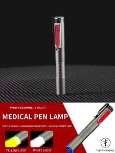 ESMARTER | Rechargeable Dual Light Source LED Flashlight Medical Handy Pen Light Mini Pocket Doctor Oral Examination Penlight with Clip