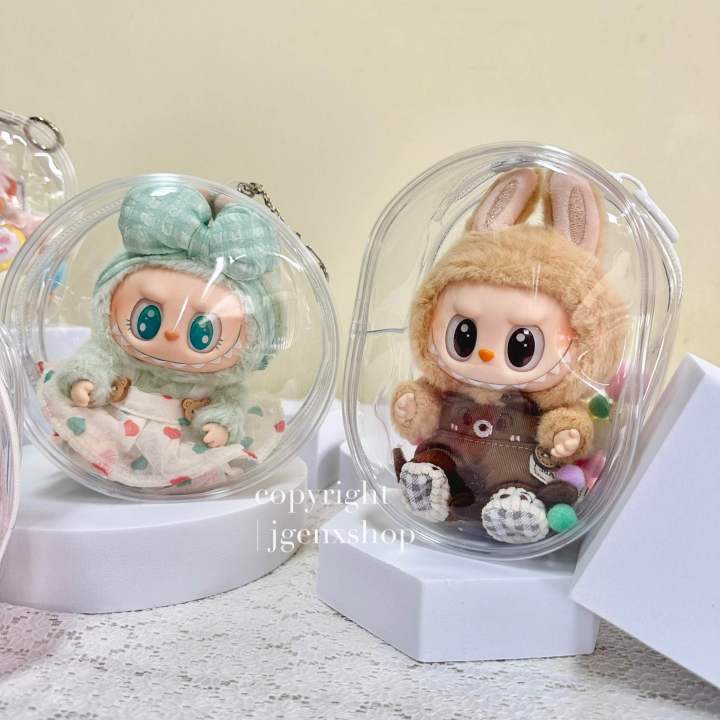 💚🐰🤎 กระเป๋าใส ใส่ตุ๊กตา Labubu V2/ Babythree/ Kimmon/ Monchhichi ...