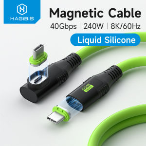 Hagibis USB-C từ tính đầy đủ chức năng Cáp dữ liệu Đực Với đực kép sấm sét 4/3 usb4 Cáp sạc pd240w sạc nhanh ổ cứng 40gbps truyền tốc độ cao 8k60hz cáp cho iPhone video 15Pro mate60 Pro