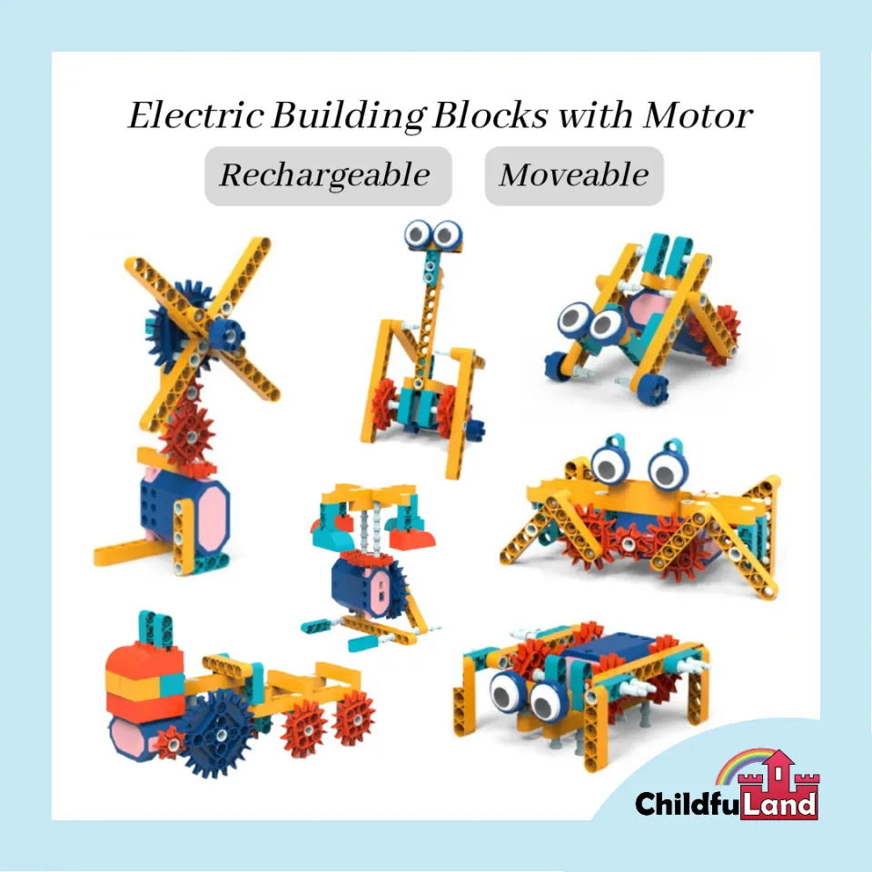 STEM Rechargeable Electric Building Blocks with Motor for Kids Science &  Education Toys 儿童科教益智玩具充电式电动积木带电机| Lazada