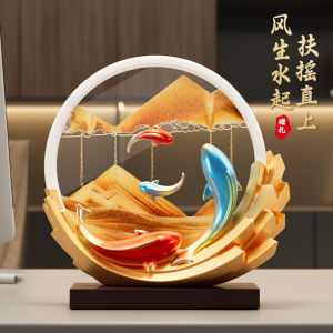 Luxurious Modern Resin Sand Painting Ornaments for Office Living Room TV Cabinet Bar Shelf Decorations Memorial Gifts