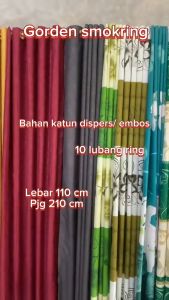 Gorden Jendela Pendek UK 95x115cm Smokring 10 Ring Embos | Seriaria