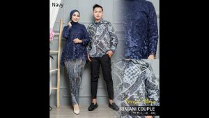 Kebaya Tile Bordir Remaja Modern Pasangan Kemeja Batik Pria Lengan Panjang Kondangan Pesta Wisuda