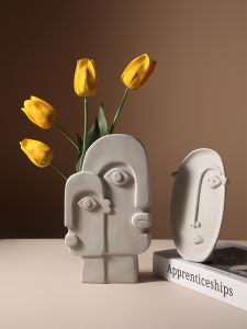 Bình Hoa Gốm Hiện Đại Sáng Tạo BHM Bắc Âu Đơn Giản Mặt Người Trang Trí Phòng Khách Trang Trí Nhà