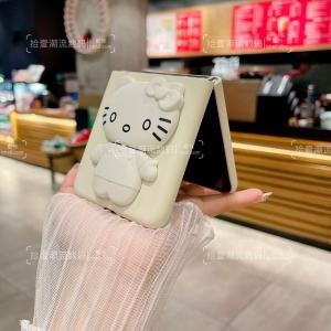 Kitty Cat Mirror Rotating Stand Huawei Pocket2 Phone Case Micro Frosted P50 Pocket Fold Screen Honor MagicVFlip Protective Cover Xiaomi Mixflip Wristband