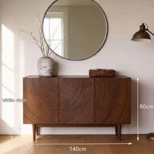 OUJUGEJIAJU | Retro Solid Wood Living Room Storage Cabinet