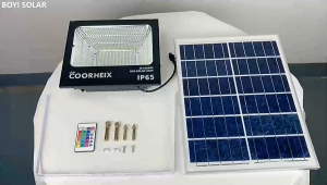 Arkady christmas lights solar power 500W Solar LED Outdoor Light 5 Years Warranty Solar RGB Colorful Flood Light with Remote Control IP67 Waterproof Street Light Solar Lamp for Outdoor Garden Courtyard