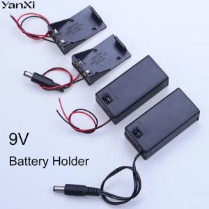 Yanxi 1PC 9V Battery Holder Battery Clip Case With Wire Leads DIY Battery Storage Box With ON/OFF Switch Cover And DC Plug 