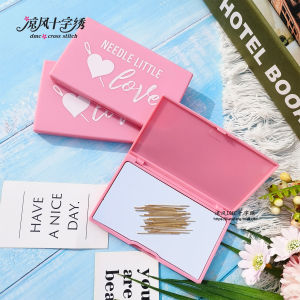 Cross Stitch Tool Pink Needle Box Pink Magnetic Disk Magnetic Sewing Kit Embroidery Needle Needle Box without Embroidery Needle