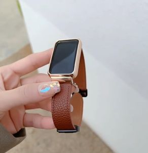 Leather Strap with Metal Case for Xiaomi Mi Band 8 Pro 8Pro / Mi Band 7 Pro 7Pro Watch Straps Band for Smart Accessories Replacement Belt