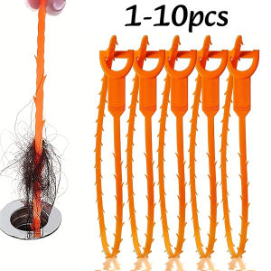 1-10PC Sewer Unclogger Bathroom Hair Sewer Sink Clean Pipe Dredging Shower Remover Household Cleanser Drainage Unblocking Tools