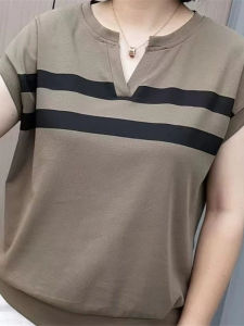 QIAOXIZI | Elegant V-neck Loose Fashionable Summer T-shirt