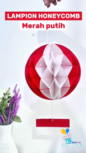 Lampion Honeycomb Lipat Merah Putih Dirgahayu 17 Agustus Dekorasi Gantungan HUT RI 17 / Pompom Bulat