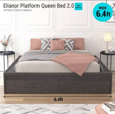 Luxe: Elianor Queen Platform Bed Frame | Drawer Storage