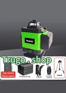 MAKITA เครื่องวัดระดับเลเซอร์ เครื่องวัดระดับ 16 เส้น  remote control เลเซอร์วัดระดับ 360 องศา  รีโมท  4D เครื่องวัดระดับเลเซอร์ ลเซอร์สีเขียว LED หน้าจอขนาดใหญ่ laser level
