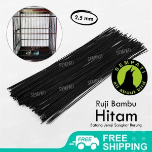 SEMPATI Jeruji Sangkar Burung Seikat Batang Ruji Bambu Jeruji Sangkar Kandang Burung Kotak Murai warna Hitam Doff