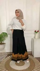 Sarung Batik Rayon & Goyor Print Motif Tumpal Sogan