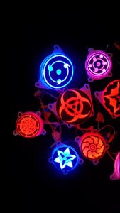 Đèn Led xoay Sharingan gắn trang trí đèn pha xe máy