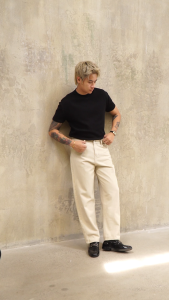 Quần Jean Nam WHY NOT Beige Basic Jean- Quần Jeans Nam Màu Be Form Straight Fit Phong Cách Clean Fit