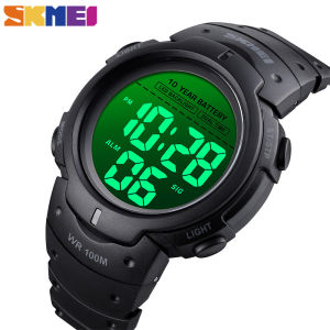 SKMEI Sports Fitness Watches Mens Digital 100M Waterproof Wrist Watch Men 2 Time 10 Year Battery Alarm Clock Reloj Hombre 1560