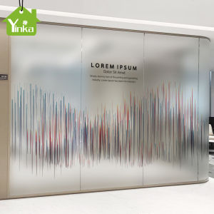 Minimalist Rainbow Non-Adhesive Frosted Partition Static Glass Door Film Office Meeting Room Self-Adhesive Decorative Transparent Sticker