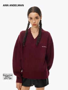 ANN ANDELMAN | Sleeved Knitwear Simple V-Neck Thick