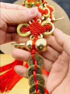 送朱砂 已开光 五帝钱门对门纯铜葫芦开盖朱砂真品纯铜摆件大门吉祥结铜钱串挂件 Send Cinnabar Has Been Opened. Five Emperors Money Door-to-door Pure Copper Gourd Open Cover Genuine Cinnabar Pure Copper Ornaments Door Auspicious Knot Copper Coin Pendant