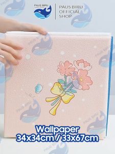 Paus Biru - Wallpaper Sticker Foam 3D Dinding Kamar Tidur Anak Foam Aesthetic Tahan Air Stiker Headboard Bed 34x34cm / 34x67cm Tebal 8mm