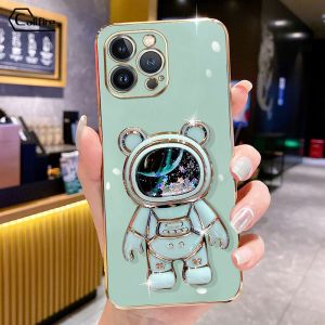 Callfire 2023 Realy stock For Samsung A02 M02 A12 4G 5G M12 F12 4G A12 A22 4G 5G F42 5G A42 5G M42 5G M62 A32 M32 A34 A54 5G Case Luxury Starry Sky 3D Stereo Stand Bracket Astronaut Plating Phone Case Fashion New Design Cute Soft Case