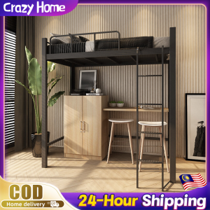 Bunk Bed Double Decker Bed Frame with Ladder Steel High Quality Heavy Duty Extra Bulk Supply for Schools Besi Katil Tidur上下铺
