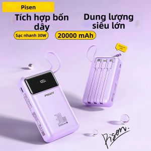 PISEN | Sạc Dự Phòng Mini 20000mAh Sạc Nhanh Siêu Tốc 45W Tích Hợp Cáp