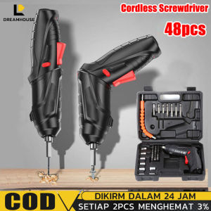 (Dikirim Dari Jakarta) Mesin Cordless Screwdriver 3.6V Mesin Obeng Listrik/Mesin Bor Obeng Cordless/bor listrik/bor tangan listrik/bor listrik Cordless Screwdriver Drill Set 48pcs//bor cas/bor listrik 1 set lengkap/bor tangan mini/mesin bor
