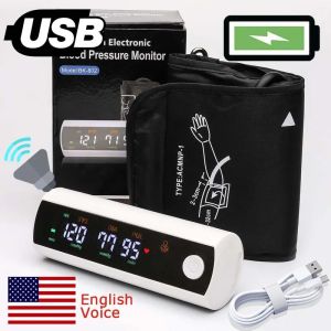 Rechargeable LI-ION Battery Digitization Russian Voice LCD Large Screen Sphygmomanometer Arm Blood Pressure Monitor Tonometer