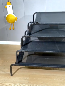 Elevated Dog Bed with Durable Steel Frame Breathable Mesh Fabric Easy to Clean in S M L XL Sizes