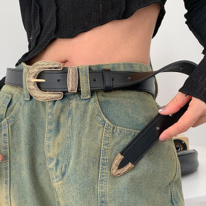 Thắt Lưng Da Bò Cổ Điển Mỹ Dành Cho Nữ 2025 Thắt Lưng Mới Nhỏ Phong Cách Mille Thắt Lưng Denim Phụ Kiện Đa Năng Y2K