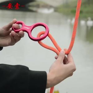 Rock Climbing Carabine 8 Shape Rigging Descender Aluminum Figure Belay Device Abseiling 35kN Eight Ring Downhill Equipment