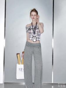 Unifree | American Style Gray Loose Fit Sweatpants