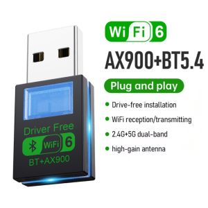 Kebidumei | KEBIDUMEI 2IN1 Driver Free Network Card WiFi6 Bluetooth 5.4900Mbps Dual Band 2.4G+5GHz Wireless Receiver Adapter For PC Laptop