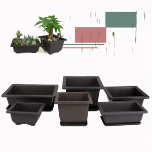 NAMSHEVA Rectangle Balcony Planter Square Succulent Basin Bonsai Flower Pot Plant Bowl