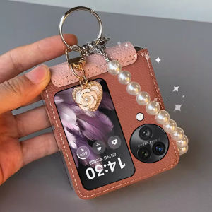Oppo Find N3 Flip Pearl Chain Foldable Screen Phone Case Womens Edition Protective Cover Anti-Fall Ring Design New Model