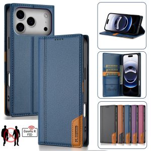 กระเป๋าสตางค์หนังแม่เหล็กสําหรับiPhone 17 Air 16E 16 Pro Max 15 14 13 12 11 XS XR Max SE 8 7 Plusการ์ดกระเป๋าฝาครอบโทรศัพท์