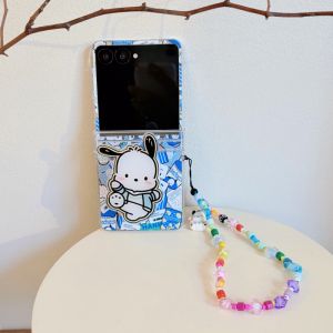 Sanrio | Ốp Điện Thoại Hình Hoa Hoạt Hình Dễ Thương Hello Kitty Pacha Dog Cho Samsung Galaxy Z Flip Chống Sốc Chống Trầy Xước Chống Nước Có Chân Đế
