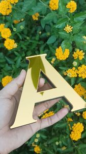 Huruf Timbul 3D Akrilik mirror Gold - Silver