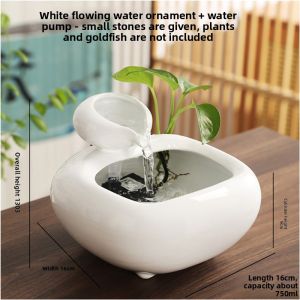 Modern Ceramic Water Flowing Wealth Attracting Desktop Decoration for Office Living Room Opening Ceremony Gift Creative Decoration